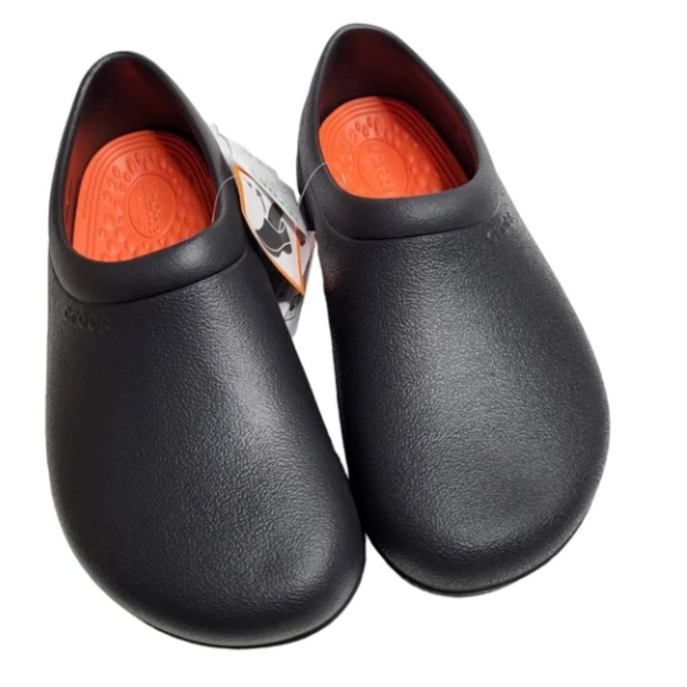 Crocs On The Clock Lite Ride Black Clog Work Nursing Slip On Loafer Shoes